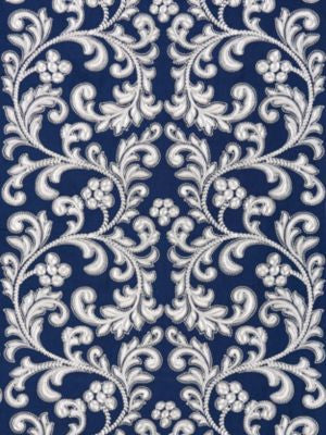 Chiara Embroidery Indigo SC270290005 by Scalamandre Designer Fabric ORIANA 60% LINEN 40% COTTON INDIA LIGHT DUTY Horizontal: 15" and Vertical: 24" 53 - Swanky Fabrics -