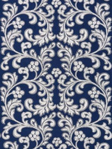 Scalamandre Fabric Chiara Embroidery Indigo
