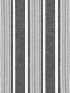 Scalamandre Fabric Wellfleet Stripe Carbon