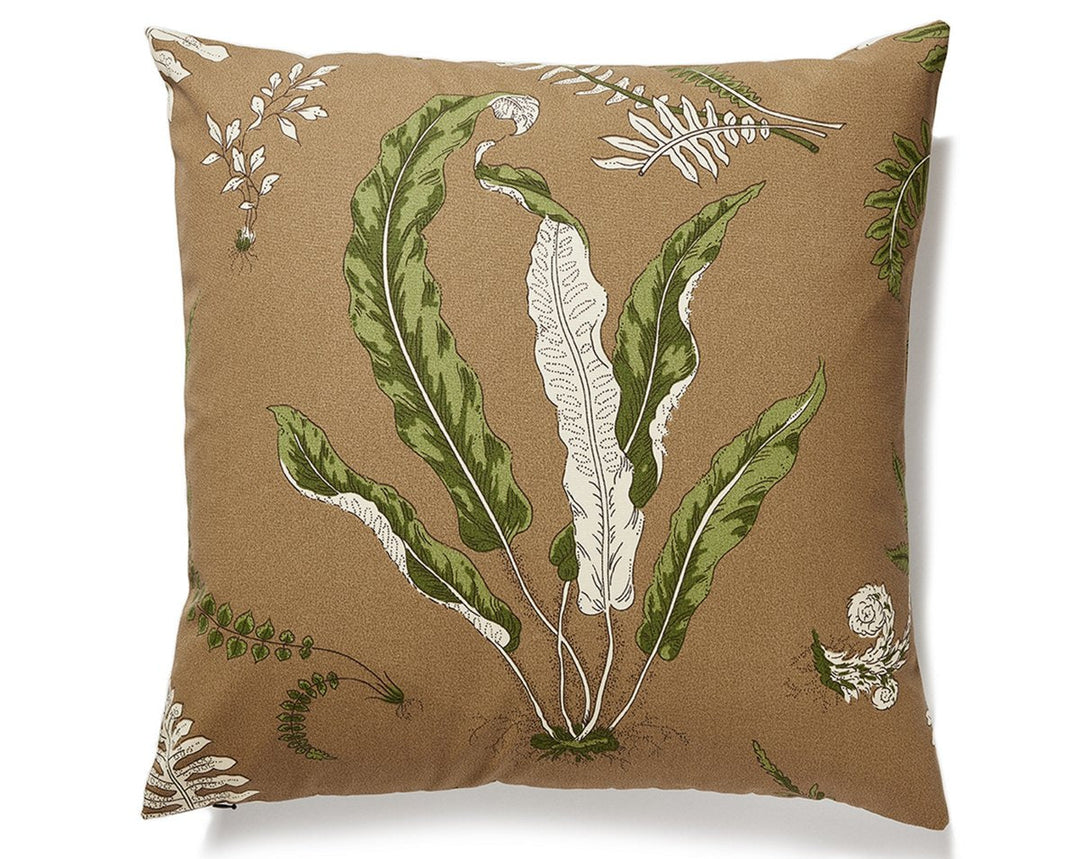 Elsie De Wolfe Outdoor Pillow 22 X 22 - Greens On Brown SCELSIEOUT0005 by Scalamandre Designer Pillow