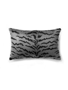 Scalamandre Pillows Tigre Pillow 14 X 22 - Silver & Black