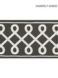 Scalamandre Trim Soutache Embroidered Tape Charcoal