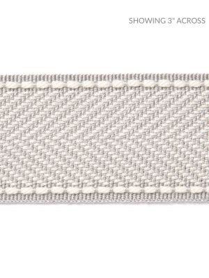 Montauk Herringbone Tape Silver Grey SCT32850005 by Scalamandre Designer Trim HAMPTONS TRIMMINGS 99% ACRYLIC 1% POLYESTER CHINA LIGHT DUTY Horizontal: and Vertical: 1.88 - Swanky Fabrics -
