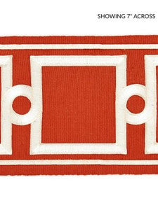 Scalamandre Trim Square Link Embroidered Tape Carnelian