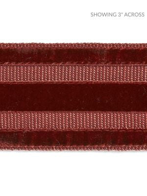 <p>Runway Velvet Tape Henna SCT33250005 by Scalamandre Trim</p><p><strong>Required Minimum Quantity Purchase: Fabrics by the yard 1 YARD MINIMUM </p><p>Book: PACIFICA</p><p>Content: 80% VISCOSE 20% POLYAMIDE</p><p>Origin: GERMANY</p><p>Performance: LIGHT DUTY</p><p>Repeat: Horizontal: 0" and Vertical: </p><p>Width: 2.25</p>