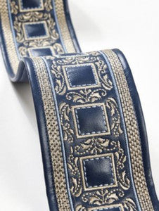 Archduke Embroidered Tape Navy SCT33390005 by Scalamandre Trim