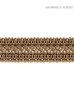 Selena Gimp Braid Burnished Gold SCV12400005 by Scalamandre Designer Trim MODERN LUXURY 47% RAYON 29% COTTON 15% POLYESTER, 5% POLYAMIDE 4% LUREX CHINA LIGHT DUTY Horizontal: and Vertical: 1 - Swanky Fabrics -