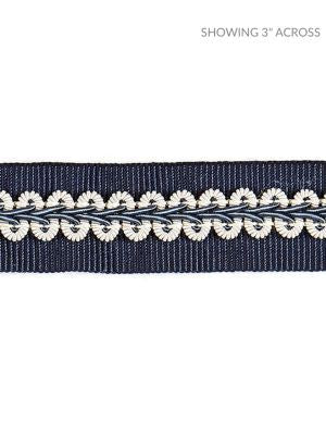Cecile Gimp Tape Navy SCV12430005 by Scalamandre Designer Trim BOTANICA 44% RAYON 43% FIBRANNE, 7% COTTON 6% POLYESTER CHINA LIGHT DUTY Horizontal: and Vertical: 1 - Swanky Fabrics -