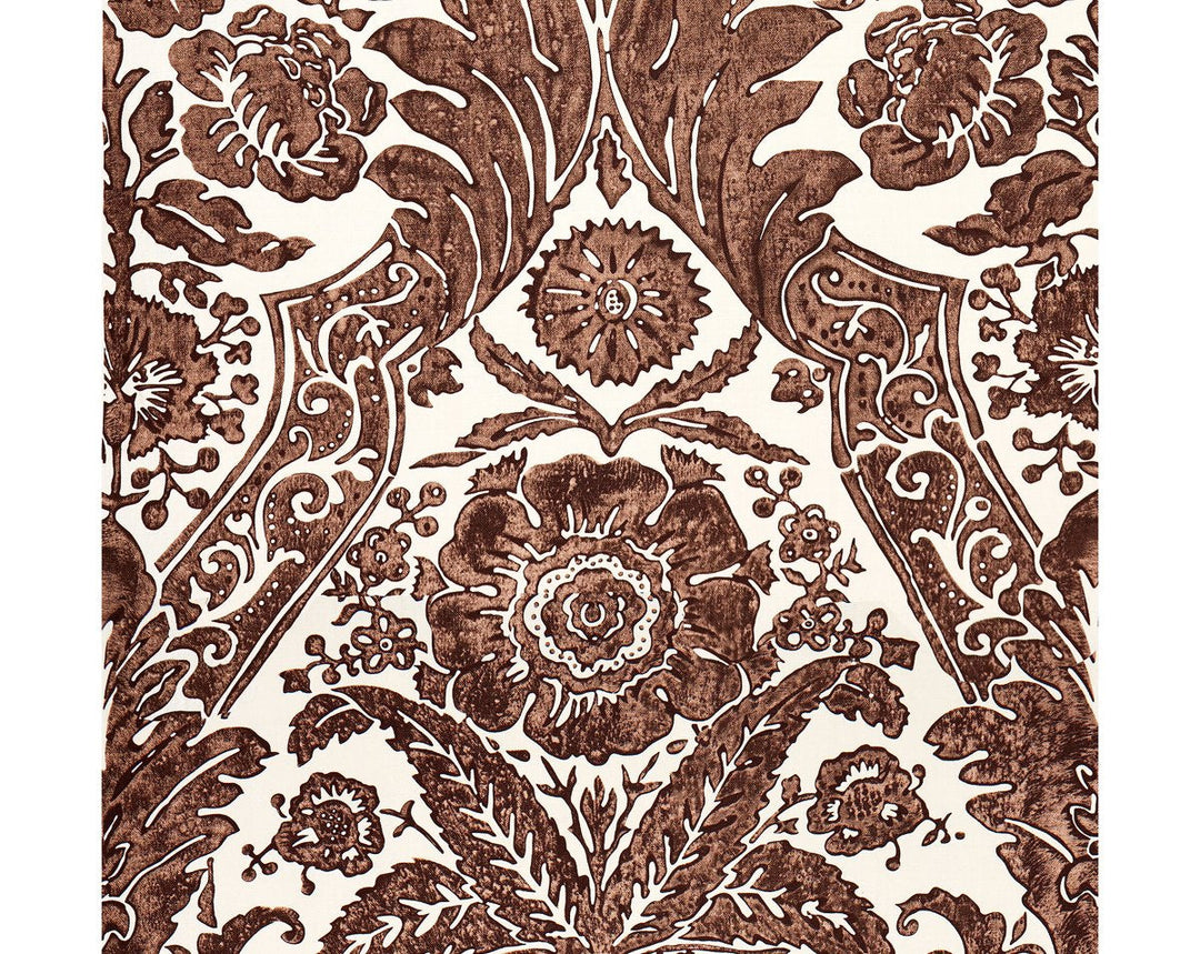 Luciana Damask Print Espresso SCWP883540005 by Scalamandre Designer Wallpaper