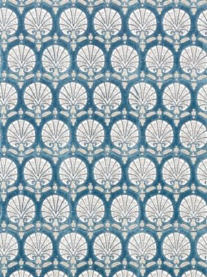 Karanfil Block Print Wallpaper Indigo SCWP885600005 by Scalamandre Wallpaper THE METROPOLITAN MUSEUM OF ART INDIA Horizontal: 7.75" and Vertical: 7.125" 21.25 - Fabric Carolina -