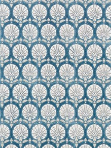 Karanfil Block Print Wallpaper Indigo SCWP885600005 by Scalamandre Wallpaper