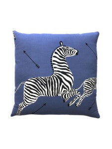 Scalamandre Pillows Zebras Pillow 22 X 22 - Denim
