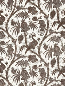 Scalamandre Fabric Balinese Peacock Linen Print Java