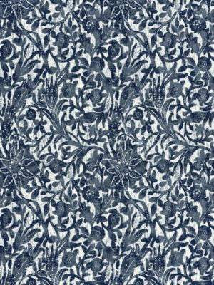 Bali Floral Ultramarine SC271950006 by Scalamandre Designer Fabric ISOLA INDOOR / OUTDOOR 100% SOLUTION DYED ACRYLIC MEXICO LIGHT DUTY Horizontal: 16.5" and Vertical: 13.25" 54 - Swanky Fabrics -