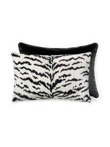 Scalamandre Pillows TigreVelvet Pillow 22 X 14 - Off-White & Black Black