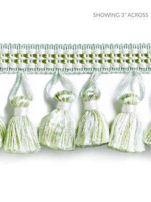 Plaza Tassel Fringe Pistachio SCFT15050006 by Scalamandre Designer Trim NOVANTA PASSEMENTERIE 54% FIBRANNE 46% RAYON CHINA LIGHT DUTY Horizontal: 0" and Vertical: 0" 2.25 - Swanky Fabrics -
