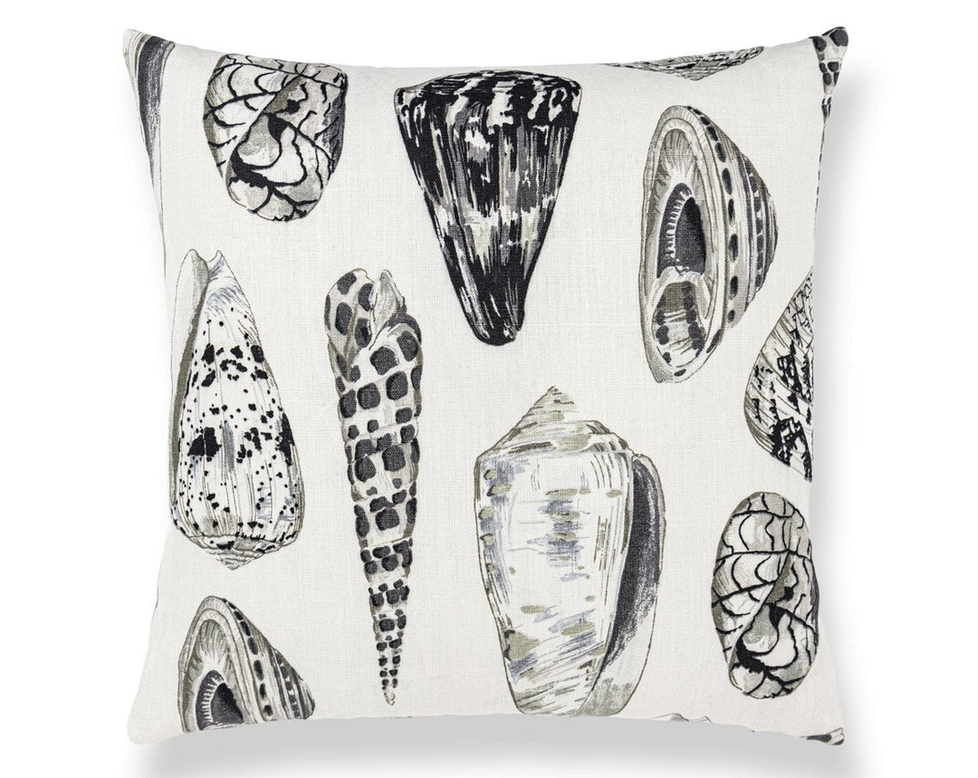 Coquina Linen Print Pillow 22 X 22 - Graphite SCSDDK163970006 by Scalamandre Designer Pillow