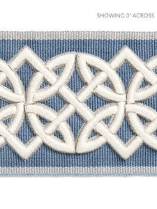 Scalamandre Trim Celtic Embroidered Tape Dusk Blue