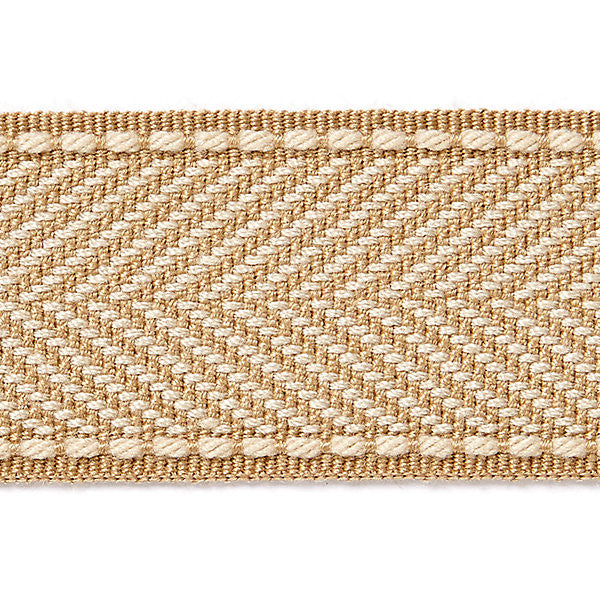 Montauk Herringbone Tape/Camel Sc 0006T3285 by Scalamandre
 Trim HAMPTONS TRIMMINGS 99% ACRYLIC 1% POLYESTER CHINA LIGHT DUTY Horizontal: and Vertical: 1.875" - Fabric Carolina -
