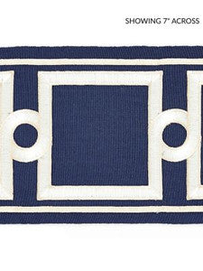 Scalamandre Trim Square Link Embroidered Tape Indigo