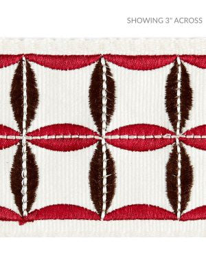 <p>Fiori Embroidered Tape Raspberry SCT32880006 by Scalamandre Trim</p><p><strong>Required Minimum Quantity Purchase: Fabrics by the yard 1 YARD MINIMUM </p><p>Book: MERCHANTE</p><p>Content: 66% COTTON 34% VISCOSE</p><p>Origin: INDIA</p><p>Performance: LIGHT DUTY</p><p>Repeat: Horizontal: 2.125" and Vertical: </p><p>Width: 2.88</p>