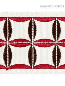 Scalamandre Trim Fiori Embroidered Tape Raspberry