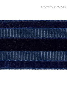 Scalamandre Trim Runway Velvet Tape Deep Sea