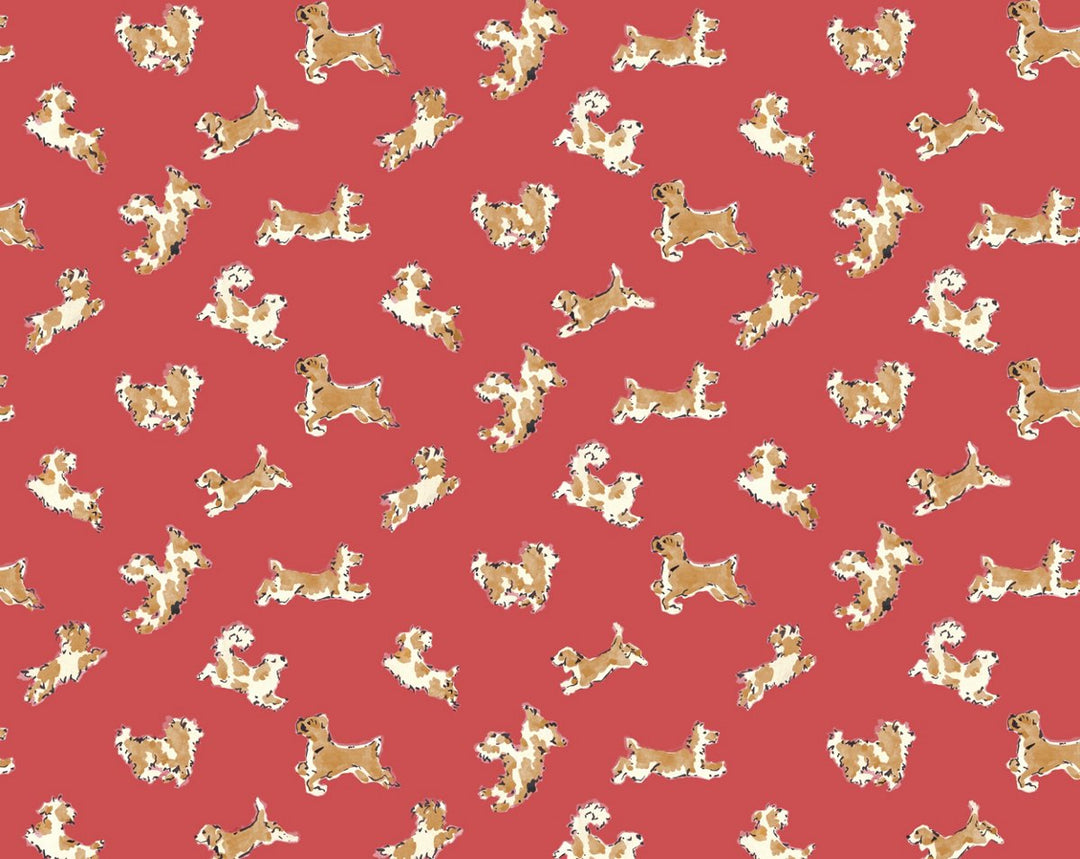 Fete De Chien Chili Pepper And Tawny SCWP88183D0006 by Scalamandre Designer Wallpaper