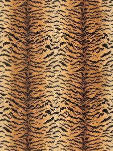 Scalamandre Fabric Tigre Ivory, Gold & Black