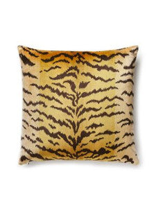Scalamandre Pillows Tigre Pillow 22 X 22 - Ivory, Gold & Black