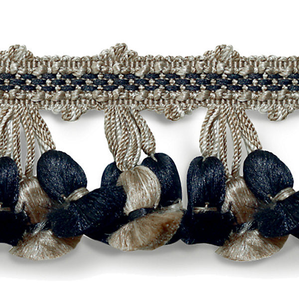 Newport Tassel Fringe - Silk/Taupe, Black & Grey Sc 0008Ft1103 by Scalamandre
 Trim BOTANICA 100% SILK CHINA LIGHT DUTY Horizontal: and Vertical: 2" - Fabric Carolina -