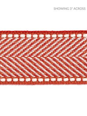Montauk Herringbone Tape Coral SCT32850008 by Scalamandre Designer Trim HAMPTONS TRIMMINGS 99% ACRYLIC 1% POLYESTER CHINA LIGHT DUTY Horizontal: and Vertical: 1.88 - Swanky Fabrics -