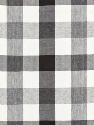 Westport Linen Plaid Noir SC271350009 by Scalamandre Designer Fabric CHATHAM STRIPES & PLAIDS 100% LINEN INDIA MEDIUM DUTY Horizontal: 15.75" and Vertical: 15.5" 60 - Swanky Fabrics -