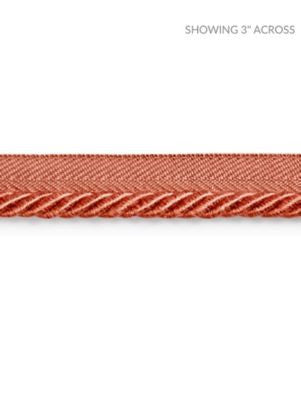Boulevard Cord Persimmon SCC3140009 by Scalamandre Designer Trim NOVANTA PASSEMENTERIE 15% POLYESTER 1% ACRYLIC, 48% COTTON 19% RAYON 17% FIBRANNE CHINA LIGHT DUTY Horizontal: 0" and Vertical: 0" 0.25 - Swanky Fabrics -