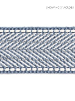Montauk Herringbone Tape Dusk Blue SCT32850009 by Scalamandre Designer Trim HAMPTONS TRIMMINGS 99% ACRYLIC 1% POLYESTER CHINA LIGHT DUTY Horizontal: and Vertical: 1.88 - Swanky Fabrics -
