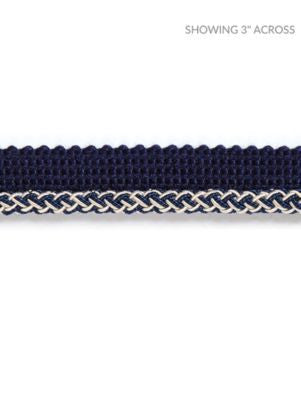 Georgica Braided Cord Indigo SCC3030010 by Scalamandre Designer Trim HAMPTONS TRIMMINGS 38% ACETATE 29% VISCOSE 27% ACRYLIC, 6% COTTON ITALY LIGHT DUTY Horizontal: and Vertical: 0.25 - Swanky Fabrics -