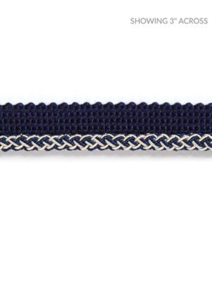 <p>Georgica Braided Cord Indigo SCC3030010 by Scalamandre Trim</p><p><strong>Required Minimum Quantity Purchase: Fabrics by the yard 1 YARD MINIMUM </p><p>Book: HAMPTONS TRIMMINGS</p><p>Content: 38% ACETATE 29% VISCOSE 27% ACRYLIC, 6% COTTON</p><p>Origin: ITALY</p><p>Performance: LIGHT DUTY</p><p>Repeat: Horizontal: and Vertical: </p><p>Width: 0.25</p>