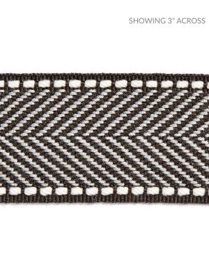 Montauk Herringbone Tape Charcoal SCT32850010 by Scalamandre Designer Trim HAMPTONS TRIMMINGS 99% ACRYLIC 1% POLYESTER CHINA LIGHT DUTY Horizontal: and Vertical: 1.88 - Swanky Fabrics -