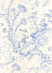 Scalamandre Wallpaper Pillement Toile China Blue