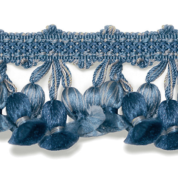 Newport Tassel Fringe - Silk/Med Blue, Dk Blue & Grey Sc 0012Ft1103 by Scalamandre
 Trim BOTANICA 100% SILK CHINA LIGHT DUTY Horizontal: and Vertical: 2" - Fabric Carolina -