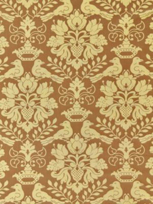 Love Bird Chocolate & Gold SC1098MM0013 by Scalamandre Designer Fabric 100% SILK INDIA LIGHT DUTY Horizontal: 16" and Vertical: 13" 55 - Swanky Fabrics -