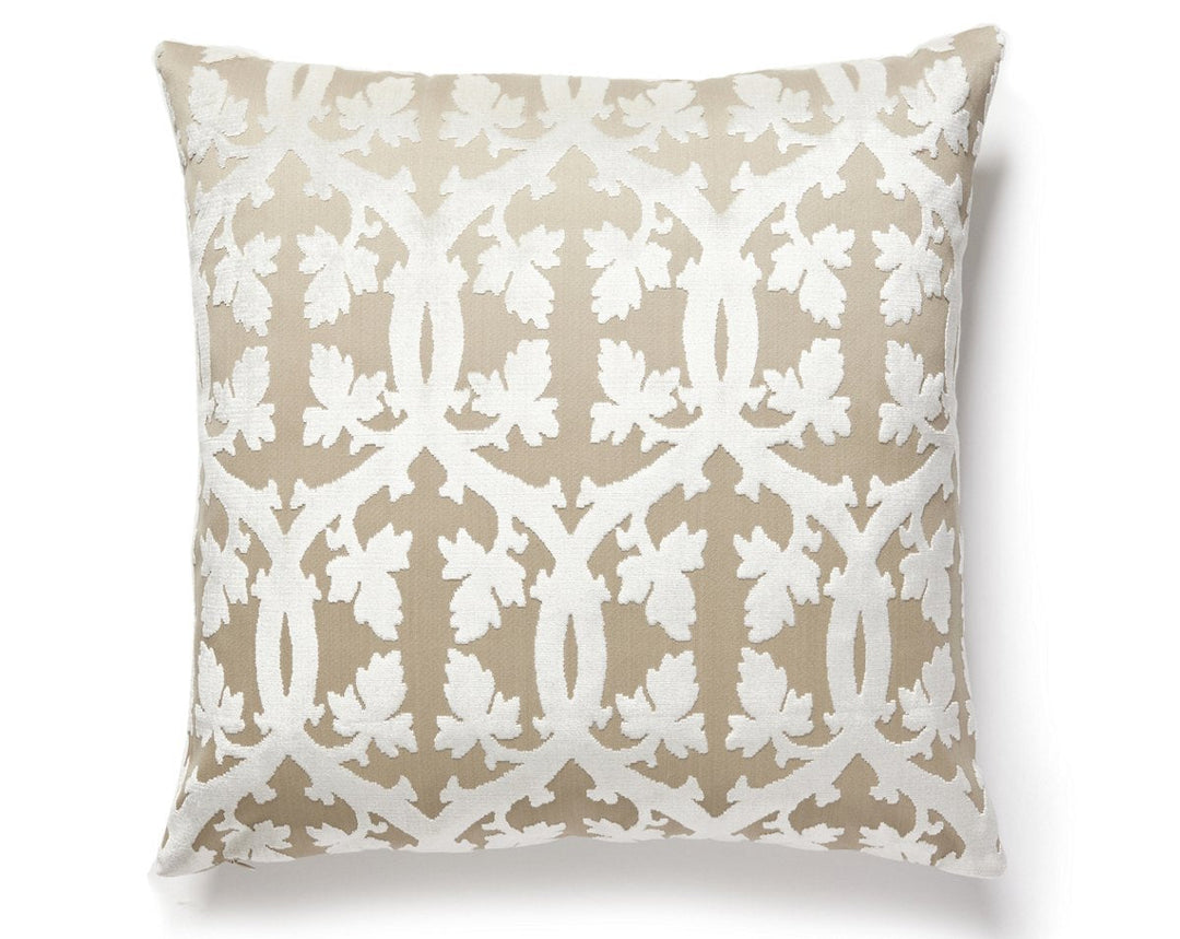 Falk Manor House Pillow 22 X 22 - Alabaster SCSDDK266900013 by Scalamandre Designer Pillow