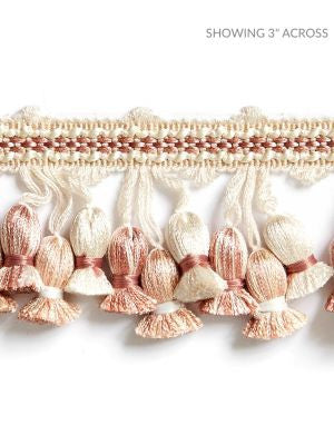 Newport Tassel Fringe Blush SCFT1103M0014 by Scalamandre Designer Trim BOTANICA 50% FIBRANNE 41% RAYON, 9% POLYESTER CHINA LIGHT DUTY Horizontal: and Vertical: 2 - Swanky Fabrics -