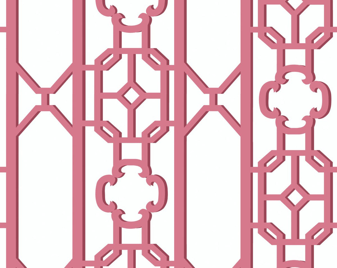 Joanna Fret Raspberry SCWP88582D0014 by Scalamandre Designer Wallpaper