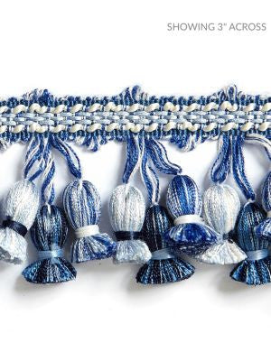 Newport Tassel Fringe Porcelain SCFT1103M0020 by Scalamandre Designer Trim BOTANICA 50% FIBRANNE 41% RAYON, 9% POLYESTER CHINA LIGHT DUTY Horizontal: and Vertical: 2 - Swanky Fabrics -