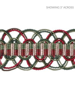 Le Havre Greens, Red SCV8740024 by Scalamandre Designer Trim 90% SILK 10% COTTON CHINA LIGHT DUTY Horizontal: and Vertical: 1.5 - Swanky Fabrics -