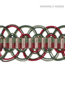 Scalamandre Trim Le Havre Greens, Red