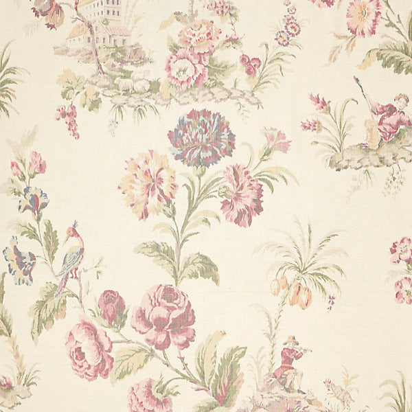 Somerset Silk Warp Print/Bloom 16585-001 by Scalamandre Designer Fabric SPRING 2016 STOCKED AT 53% VISCOSE;47% SILK THAILAND LIGHT DUTY Horizontal: 76.25" and Vertical: 52.5" 54" - Swanky Fabrics -