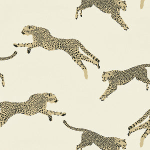 Leaping Cheetah Cotton Print/Dune by Scalamandre Fabric