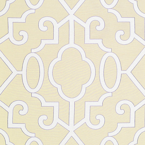 Ming Fretwork/Alabaster 27012-001 by Scalamandre Fabric ORIANA 45% VISCOSE 30% COTTON 25% LINEN INDIA MEDIUM DUTY Horizontal: 30" and Vertical: 27" 54" - Fabric Carolina -